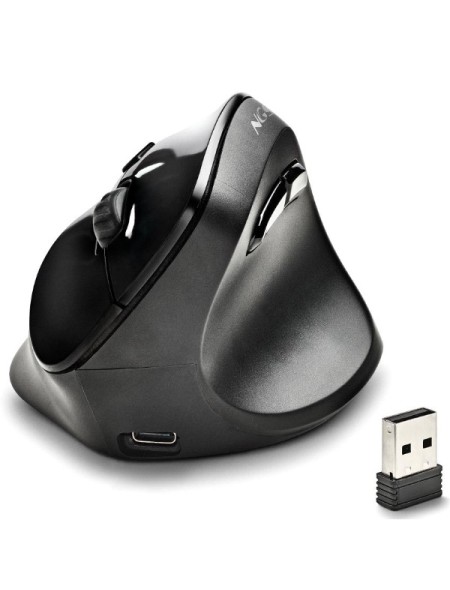 ÷ Mouse ngs wireless ergo evo moksha color negro recargable usb-c 2400 dpi botones silenciosos