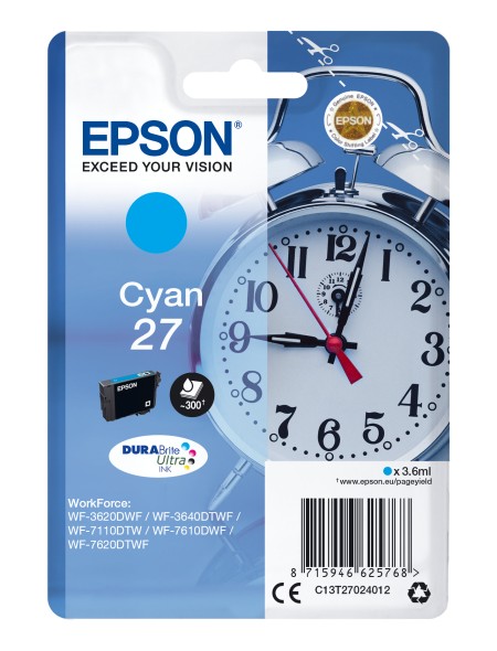 ÷ Tinta original epson t2702 cian c13t27024022 3.6ml - con alarma - con alarma