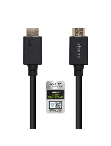 ÷ Aisens - cable hdmi v2.1 ultra alta velocidad / hec certificado 8k@60hz 48gbps, a/m-a/m, negro, 2.0m