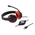 Auriculares con Microfono Conceptronic USB / Control de volumen / Negro-Rojo / CCHATSTARU2R