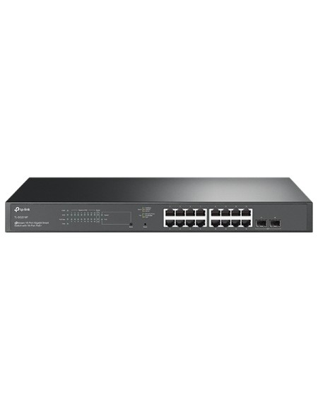 ÷ Switch gestionable jetstream 16p gigabit poe+ max 150w con 2 ranuras sfp gigabit rack 19