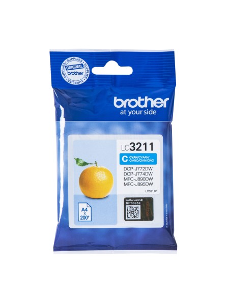 ÷ Tinta original brother lc3211c cian 3ml