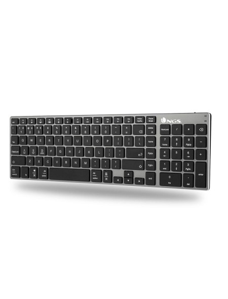 Teclado inalambrico Bluetooth NGS FORTUNE-BT / Multidispositivo / Recargable / Teclas X-Type / Silencioso / Negro