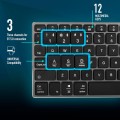 Teclado inalambrico Bluetooth NGS FORTUNE-BT / Multidispositivo / Recargable / Teclas X-Type / Silencioso / Negro