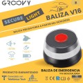 Baliza Geolocalizable GROOVY / Homologada V16 / Luz Flash / Visibilidad + 1 km / IP54 / DGT 3.0 / GR-LGH-ES-V16-SIM