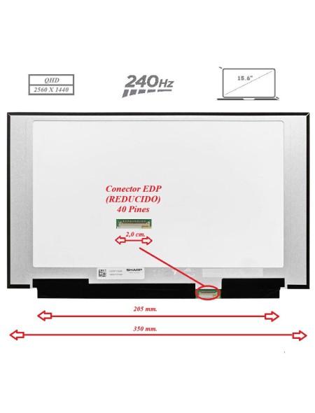 Pantalla para portátil LED 15.6