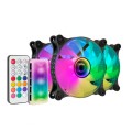÷ Kit 3xventilador interno argb mars gaming mf-3d kit black 12x12cm argb efecto espejo infinito