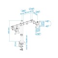 Soporte de mesa para 2 Monitores/Tv 13-32 Pulgadas / Giratorio e inclinable / 2 Brazos / Db1232tn-b