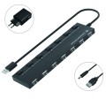 ÷ Hub usb 2.0 conceptronic hubbies08 a 7xusb-a 2.0 con interruptores y alimentador