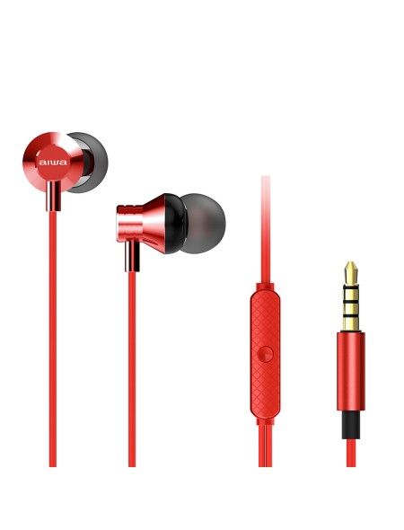 ÷ Auricular intrauditivo aiwa estm-50rd red 3.5mm driver neodimio 10mm dinamico micro controlador remo
