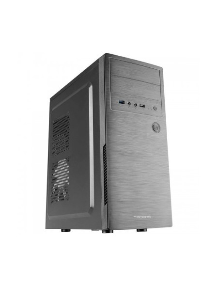 ÷ Caja atx semitorre tacens initiox black frontal con acabado aluminio pulido 2xbahia externa 5.25