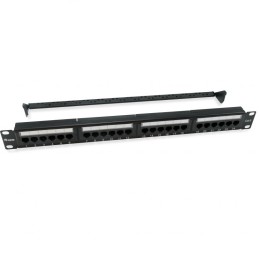 ÷ Patch panel 24 puertos utp categoria 6 1u color negro