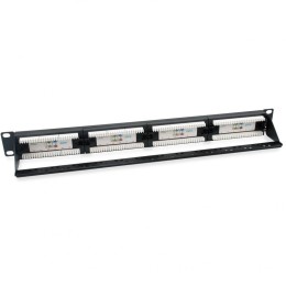 ÷ Patch panel 24 puertos utp categoria 6 1u color negro
