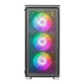 ÷ Caja atx semitorre gaming mars gaming mc-f black frontal metal mesh 3 ventiladores argb 120mm +1 tra