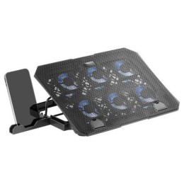 ÷ Base de refrigeracion para portatiles maras gaming mnbc23 6 ventiladores led azul stand de 6 posicio