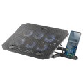 ÷ Base de refrigeracion para portatiles maras gaming mnbc23 6 ventiladores led azul stand de 6 posicio