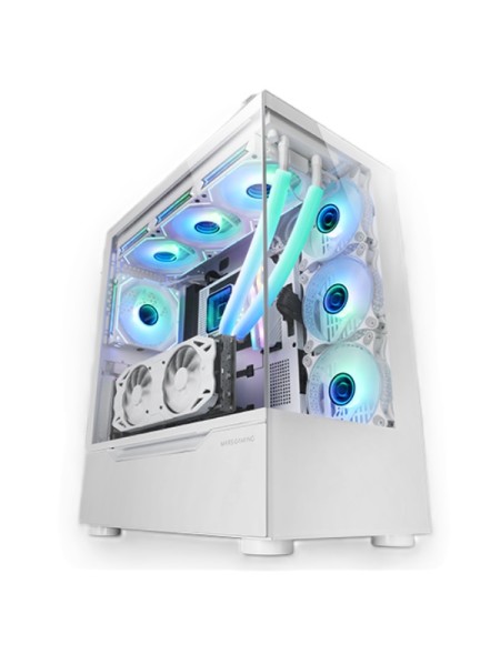÷ Caja e-atx torre gaming mars gaming mc-ult xxl white frontal y lateral de cristal templado sin fuent