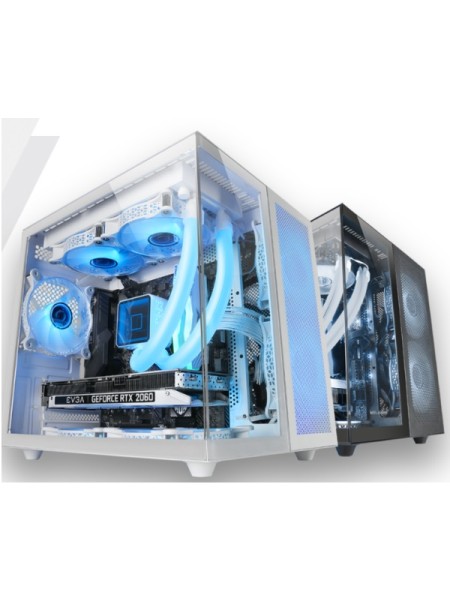 ÷ Caja microatx cube gaming mars gaming mcnovam blanca doble panel de cristal templado doble camara re