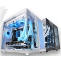 ÷ Caja microatx cube gaming mars gaming mcnovam blanca doble panel de cristal templado doble camara re