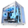 ÷ Caja microatx cube gaming mars gaming mcnovam blanca doble panel de cristal templado doble camara re