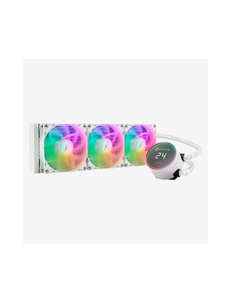 ÷ Sistema de refrigeracion liquida unyka uk353101 aquastorm 360 blanco 3x vent. 120mm 1800 rpm argb di