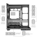 ÷ Caja atx semitorre gaming mars gaming mc3gf triple cristal templado argb gpu 383mm 1x3.5 3x2.5 negro