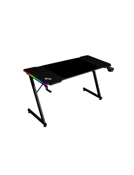 ÷ Mesa mars gaming mgdx140rgb chasis acero 140x60x75 fibra de carbono rgb mando gestion cables negro