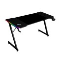÷ Mesa mars gaming mgdx140rgb chasis acero 140x60x75 fibra de carbono rgb mando gestion cables negro