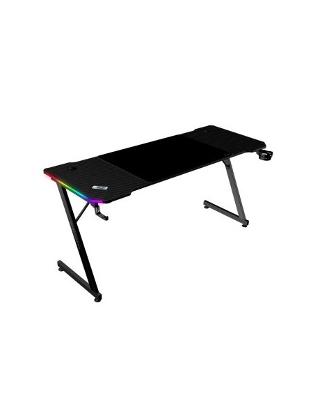 ÷ Mesa mars gaming mgdx160rgb chasis acero 160x60x75 fibra de carbono rgb mando gestion cables negro