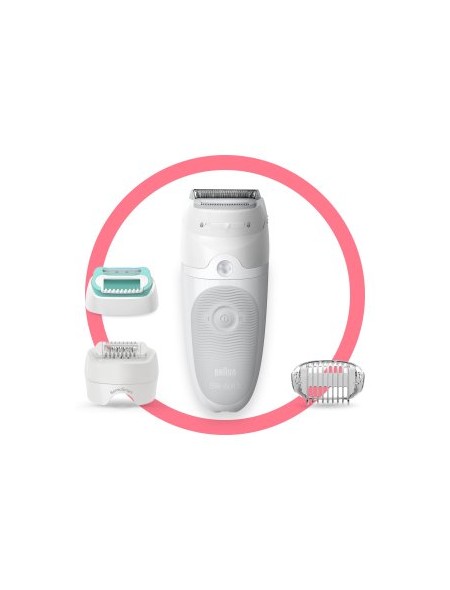 ÷ Depiladora braun silk-epil ses5625 2 velocidades sistema 28 pinzas 2 acesorios uso en humedo y seco