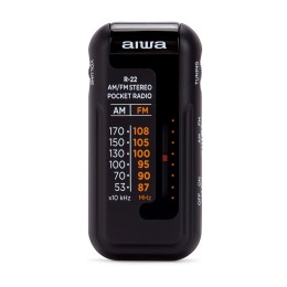 ÷ Radio analogica mini aiwa r-22bk am/fm hyperbass color negro