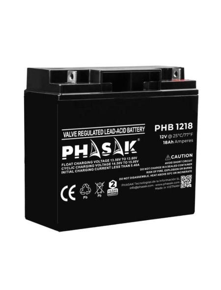 Bateria PHASAK para Sais 18ah 12v / PHB 1218