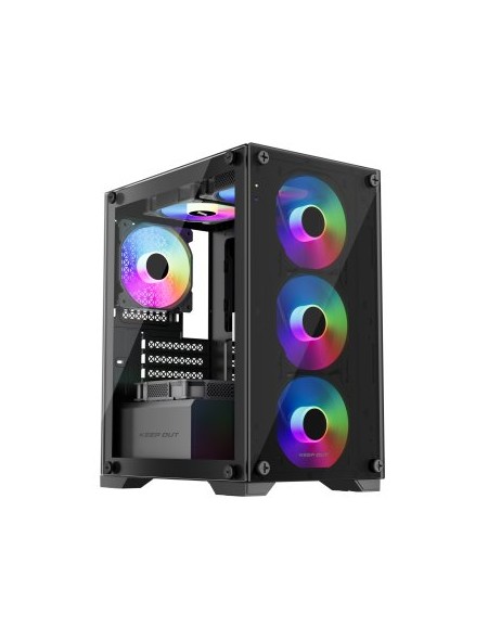 ÷ Caja microatx keep out xc-201 glass 1x3.5? 1x2.5? 1xusb2.0 1xusb3.0 gpu max 310mm lat cristal templa