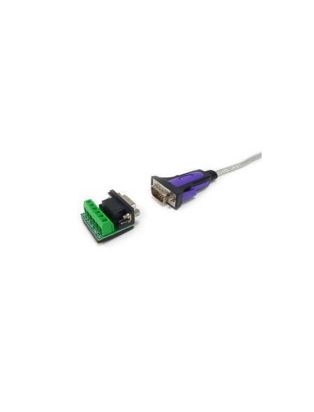 ÷ Cable usb 2.0 a serie r422/485 equip 1.5m inc. bloque terminales db9 windows 7/8/10/11 linux mac os