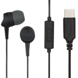 ÷ Auricular intrauditivo usb-c hama sea ii microfono cable 1.2m color negro
