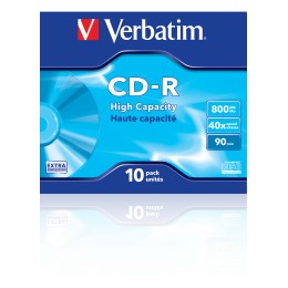 ÷ Verbatim cd-r 800mb 90min 40x datalife extra protection (pack 10 unidades)