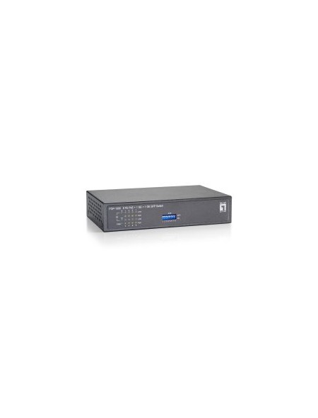 ÷ Switch no gestionable level one fgp-1000 10p 8xpoe 100mb 1xgb 1xgb sfp 120w carcasa metalica