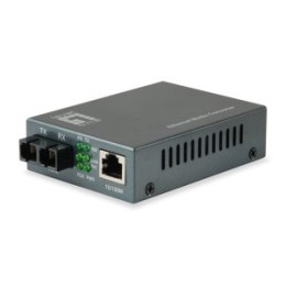 ÷ Convertidor fibra level one fvt-1104 rj45 ethernet a fibra monomodo sc 60km