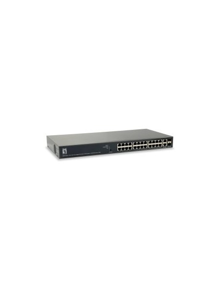 ÷ Switch semigestionable level one gep-2651 26p 24xgb poe 2xgb rj45/sfp 185w carcasa metalica 