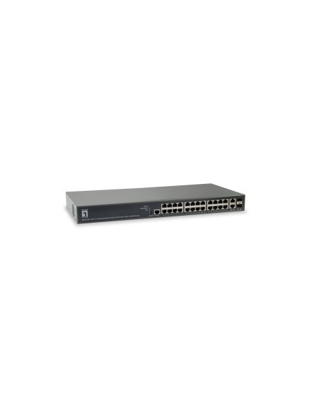 ÷ Switch gestionable levelone l3 gep-2681 26p 24xgb poe 2x rj45/sfp 185w