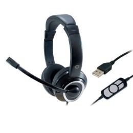 ÷ Headset usb conceptronic polona01b mic control volumen 2m negro blanco