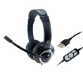 ÷ Headset conceptronic polona usb microfono flexible control de volumen color negro / blanco