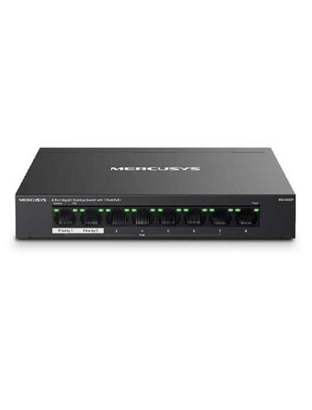 ÷ Switch poe+ no gestionable mercusys ms108gp 8p 10/100/1000 7p poe+ 65w ethernet mini desktop