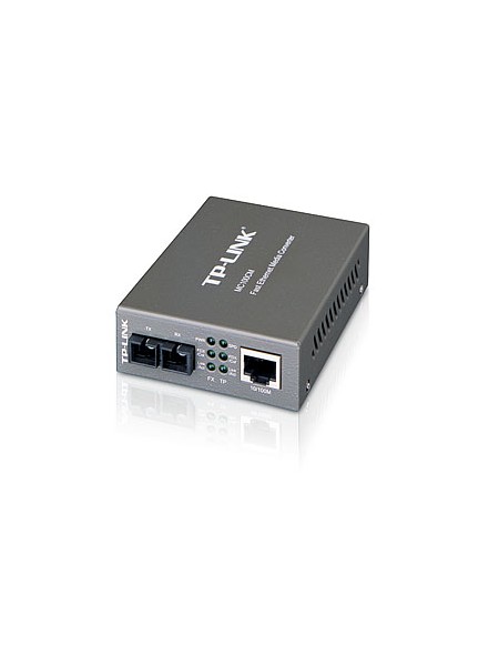 ÷ Convertidor fibra tp-link mc100cm rj45 eth a fibra multimodo sc 100mb fullduplex hasta 2km montaje e