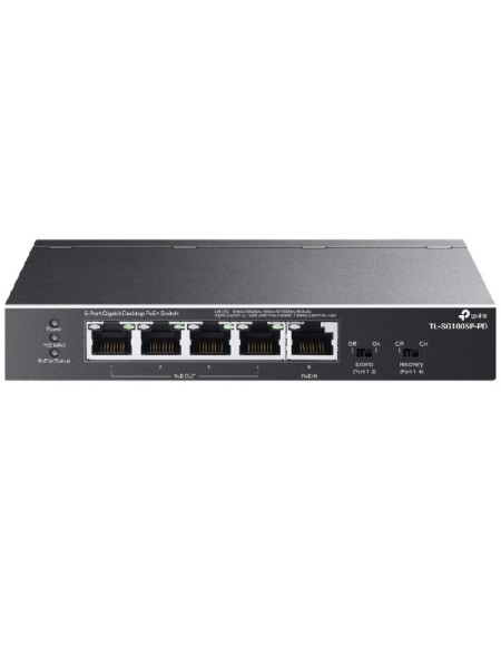 ÷ Switch no gestionable tp-link sg1005p-pd 1p giga poe++ in y 4p poe+ out sobremesa no rack carcasa me