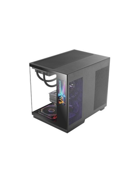 ÷ Caja atx cube mars gaming mcmirage negro cristal continuo lcd gpu 400mm 1x3.5 2x2.5 