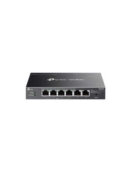÷ Switch semigestionable tp-link omada es206gp 6p 4xlangb poe+ 2xlangb 65w total metal