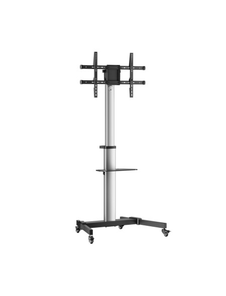 ÷ Aisens - soporte de suelo con rueda, bandeja para dvd para monitor/tv 50kg de 37-86, negro-plata