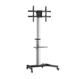 ÷ Aisens - soporte de suelo con rueda, bandeja para dvd para monitor/tv 50kg de 37-86, negro-plata