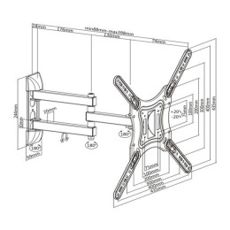 ÷ Soporte de pared orientable tooq lp6055tn-b para pantalla 23-55